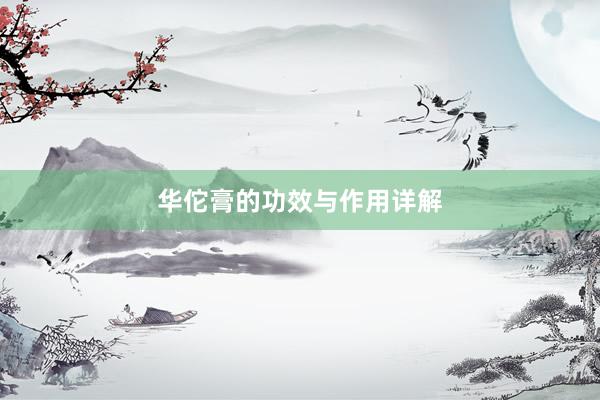 华佗膏的功效与作用详解